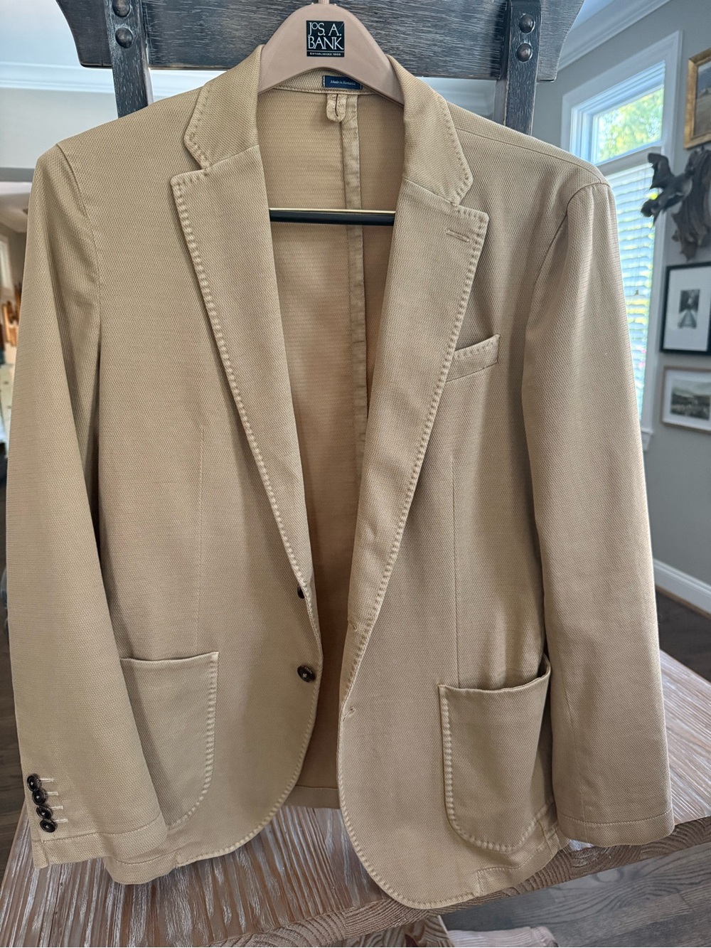 Peter Millar Beige Sport Coat - Lightweight Notch Lapel Blazer 40R